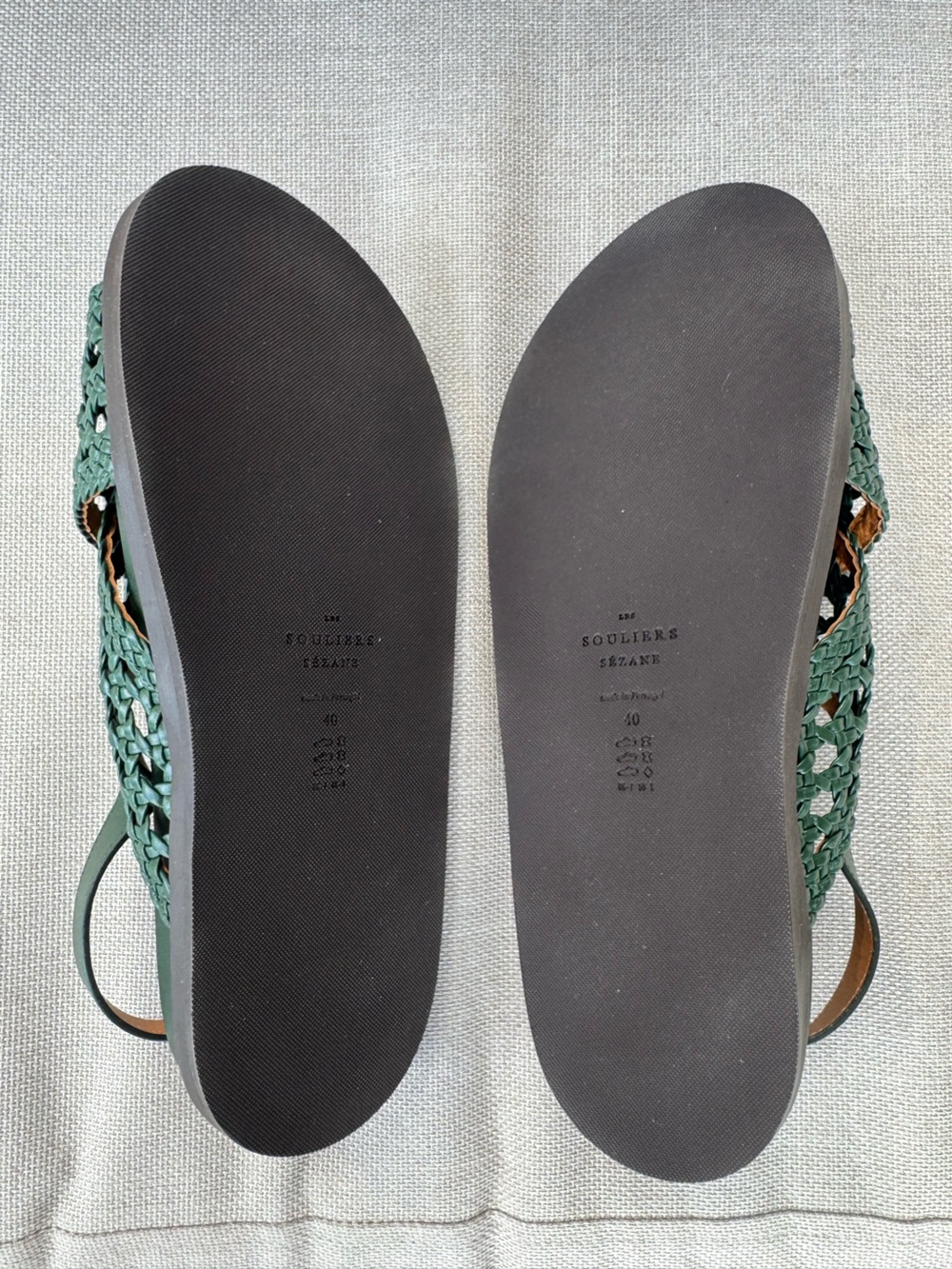 Sézane Tilda Sandal Forest Green 9 NEW - Picture 3 of 5